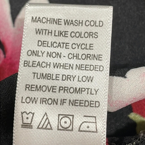 Counterparts Flare Long Sleeve Black Floral Blouse S - Picture 14 of 15